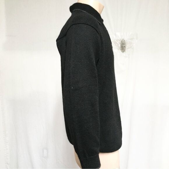 Lanalpa Mens 100% Alpaca Collared Knit Polo Sweater Black S - Picture 5 of 8